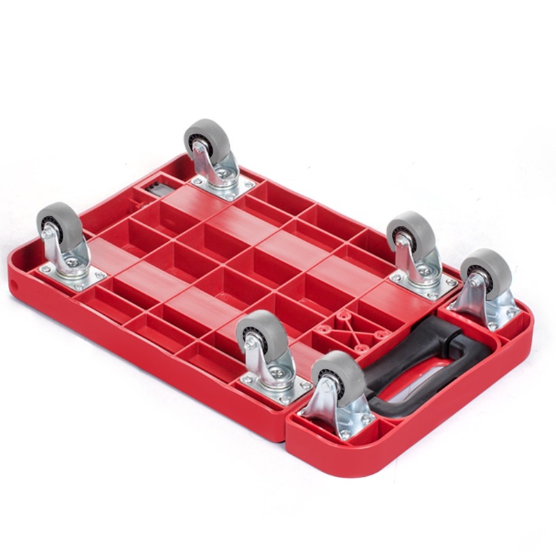 Silent foldable small trailer handling trolley flatbed cargo trolley household portable luggage trolley