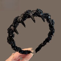巴黎王妃发箍女2025新款轻奢压发头箍气质小香风串珠缠绕发捆头饰