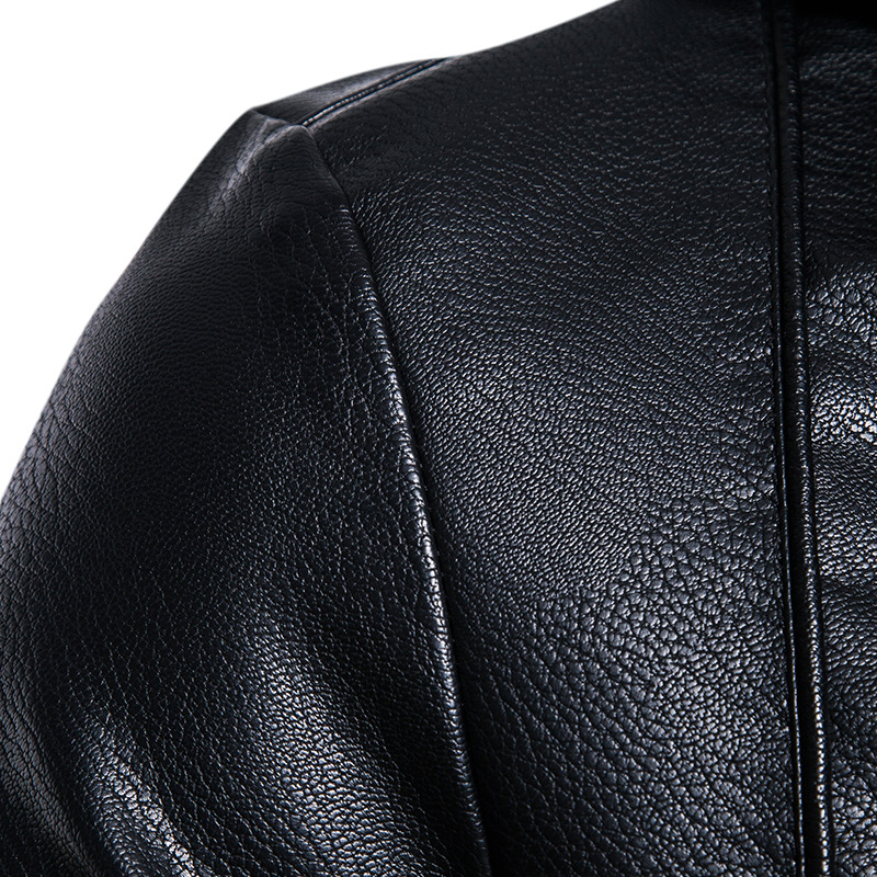 Chaqueta de cuero de hombre Amazon transfronterizo chaqueta de cuero PU hombre encapuchado delgado locomotora coreana chaqueta casual chaqueta superior hombre