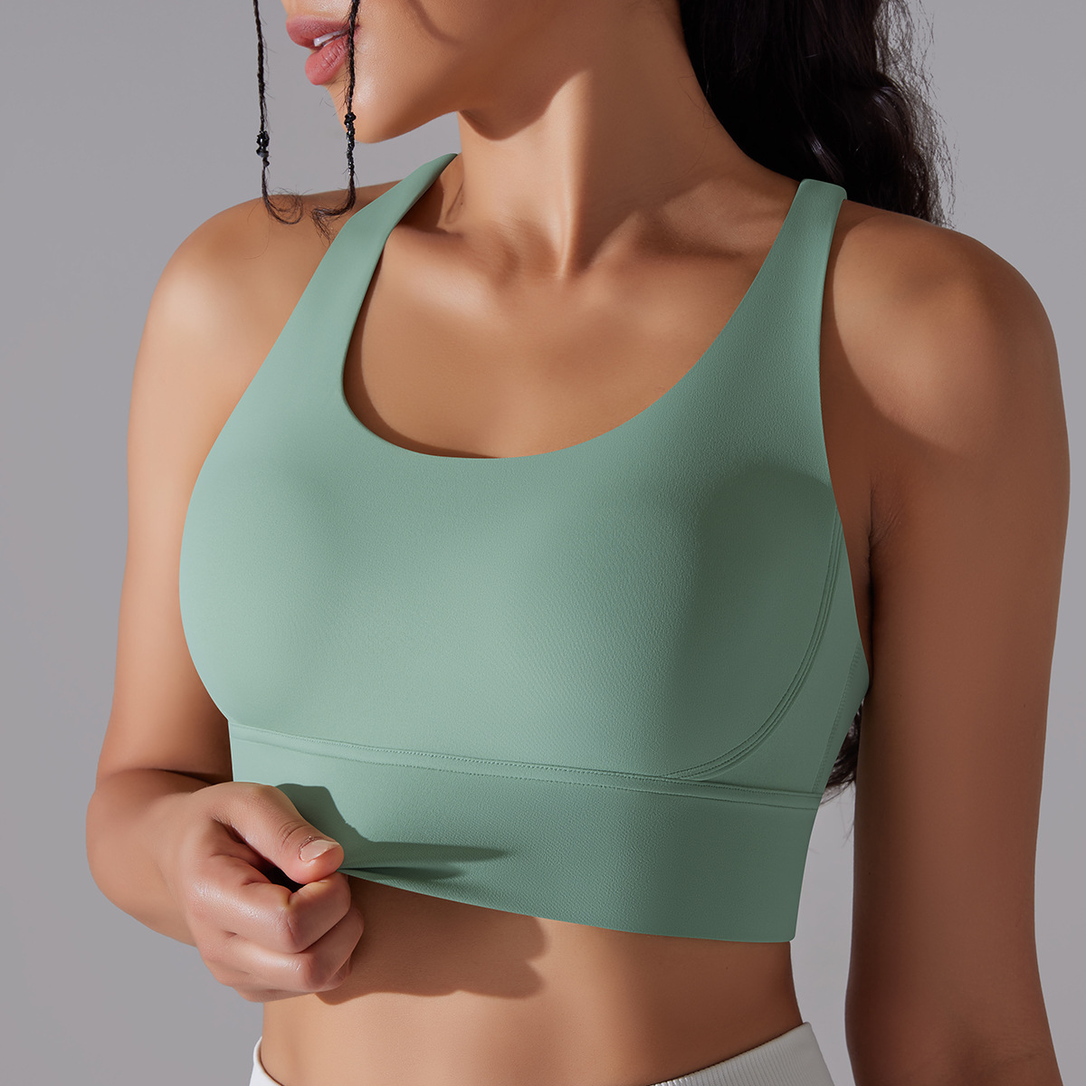 127g Weight Sleeveless Sleeve Length Nylon, Spandex Fabric Type Short Top Length Halter Crisscross Tank Tops Type Fitness, Yoga Occasion U Neck Neckline Solid Color Pattern Sports Style Sports Solid Color Nylon Spandex U Neck Active Tops Halter Crisscross Tank 33