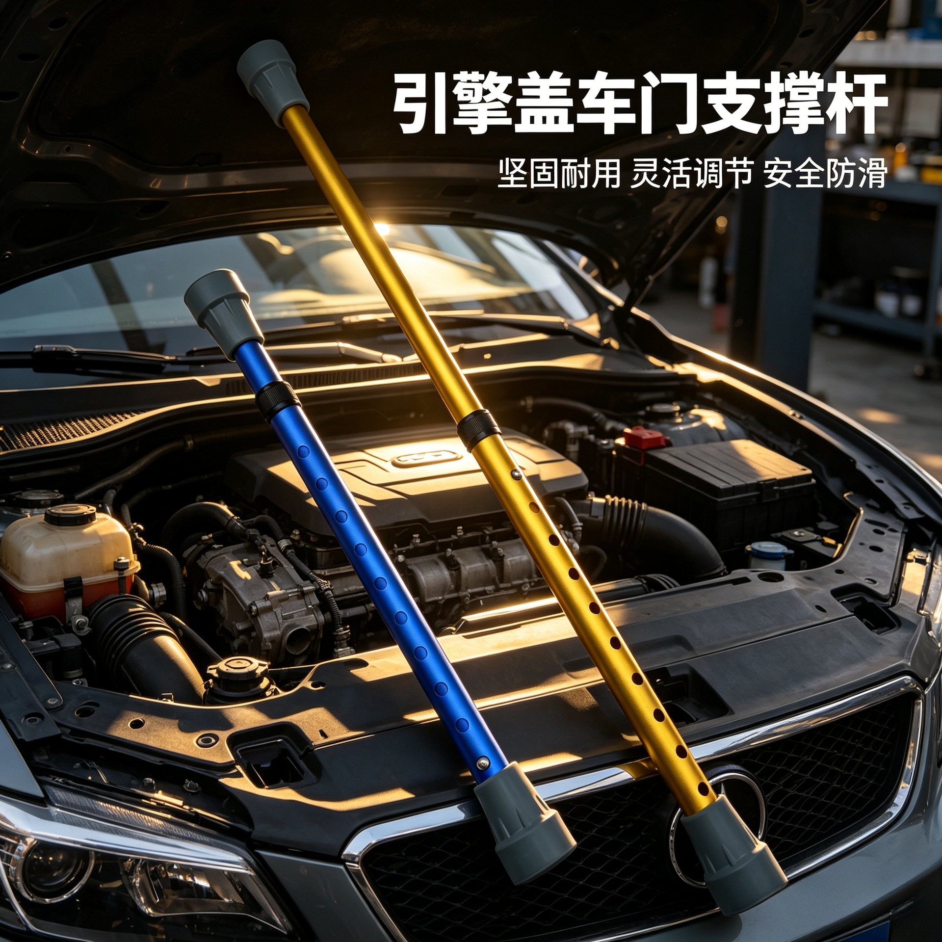 Car dent repair tool accessories, short support stand, hood and door dent repair support rod with retractable rope