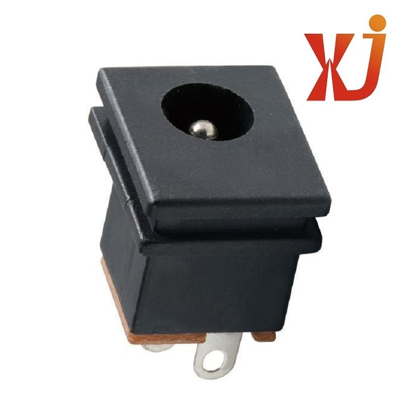 直插DC插座带槽  卡槽DC插口三脚 DC插座插脚  直插DC母座厂家