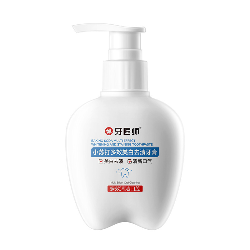 Bicarbonato de sodio multi-efectos blanqueamiento desmancha pasta de dientes fresca aliento cuidado periodontal refrescante y perfumado duradero fabricante