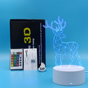 �羳USB�|���b��3D̨��LED�������߲ʪ����RСҹ��Table lamp��