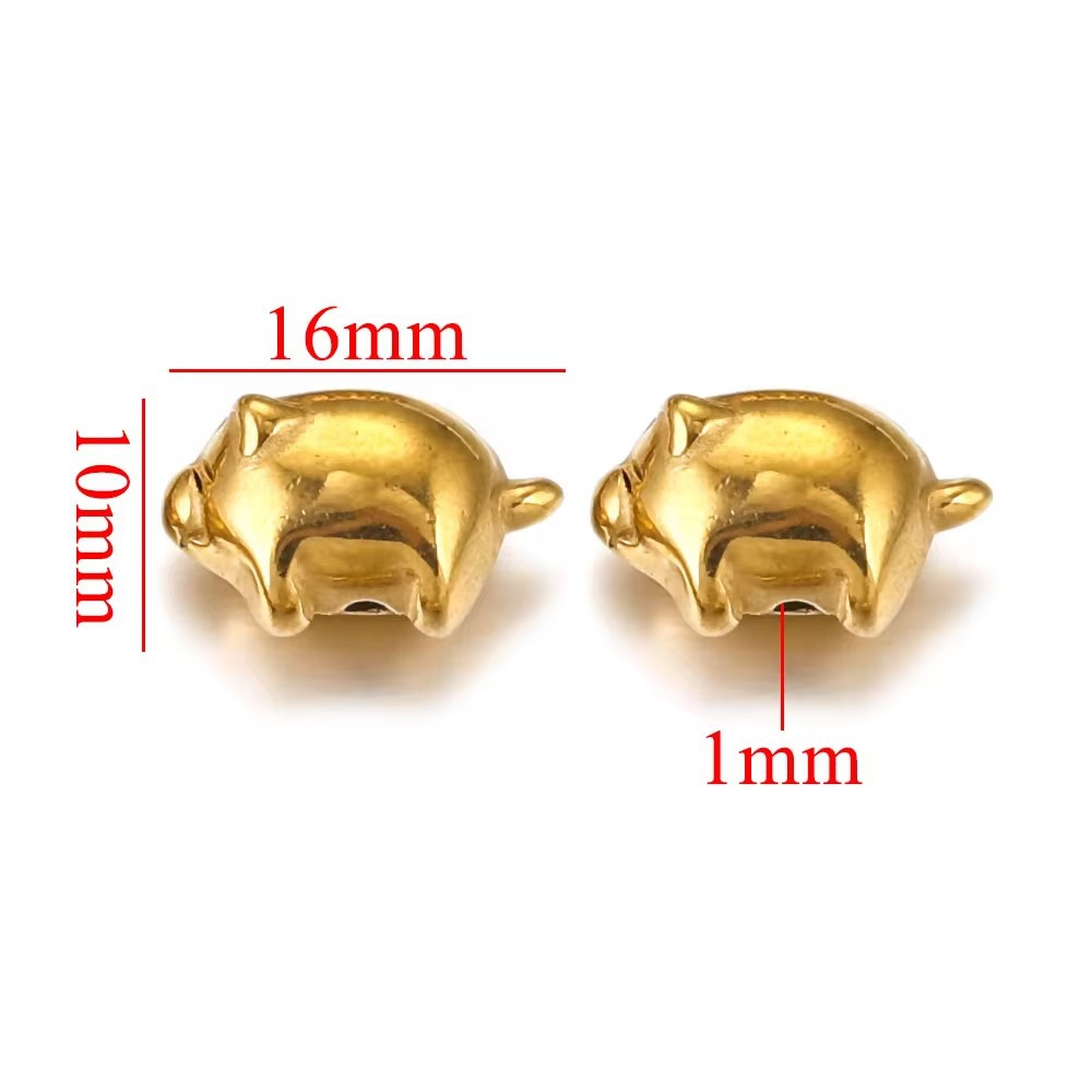 Perforación de acero inoxidable gran agujero diafragma de perlas de oro 18K colgante collar perlas DIY joyas pulseras al por mayor