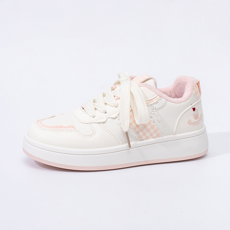 HuiLi estilo coreano vino rojo simple skate 2026 nuevos zapatos de suela gruesa estudiantes vigorosos encaje dulce zapatos de mujer simple