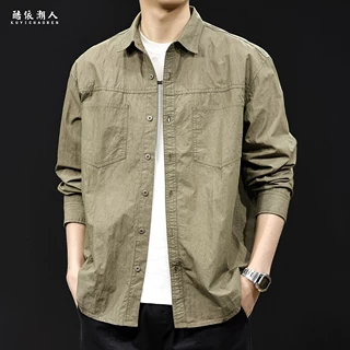 薄款衬衫男外套长袖春季2026新款休闲衣服潮流百搭高级感大尺码春