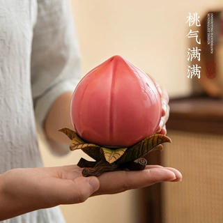 桃气满满储存茶叶罐礼盒包装盒高档双罐随手礼小礼品创意摆件桃子