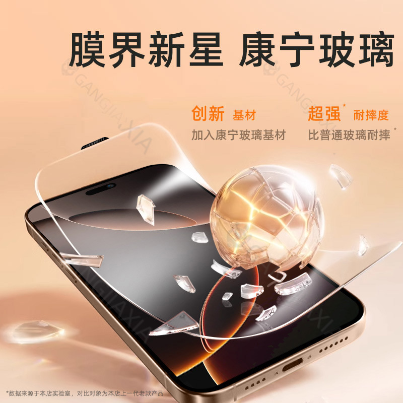 Película Templada Corning 16pm Compatible con Apple 15pro, iPhone13promax, Teléfono Móvil 14, Sin Borde Negro, Película 16pro