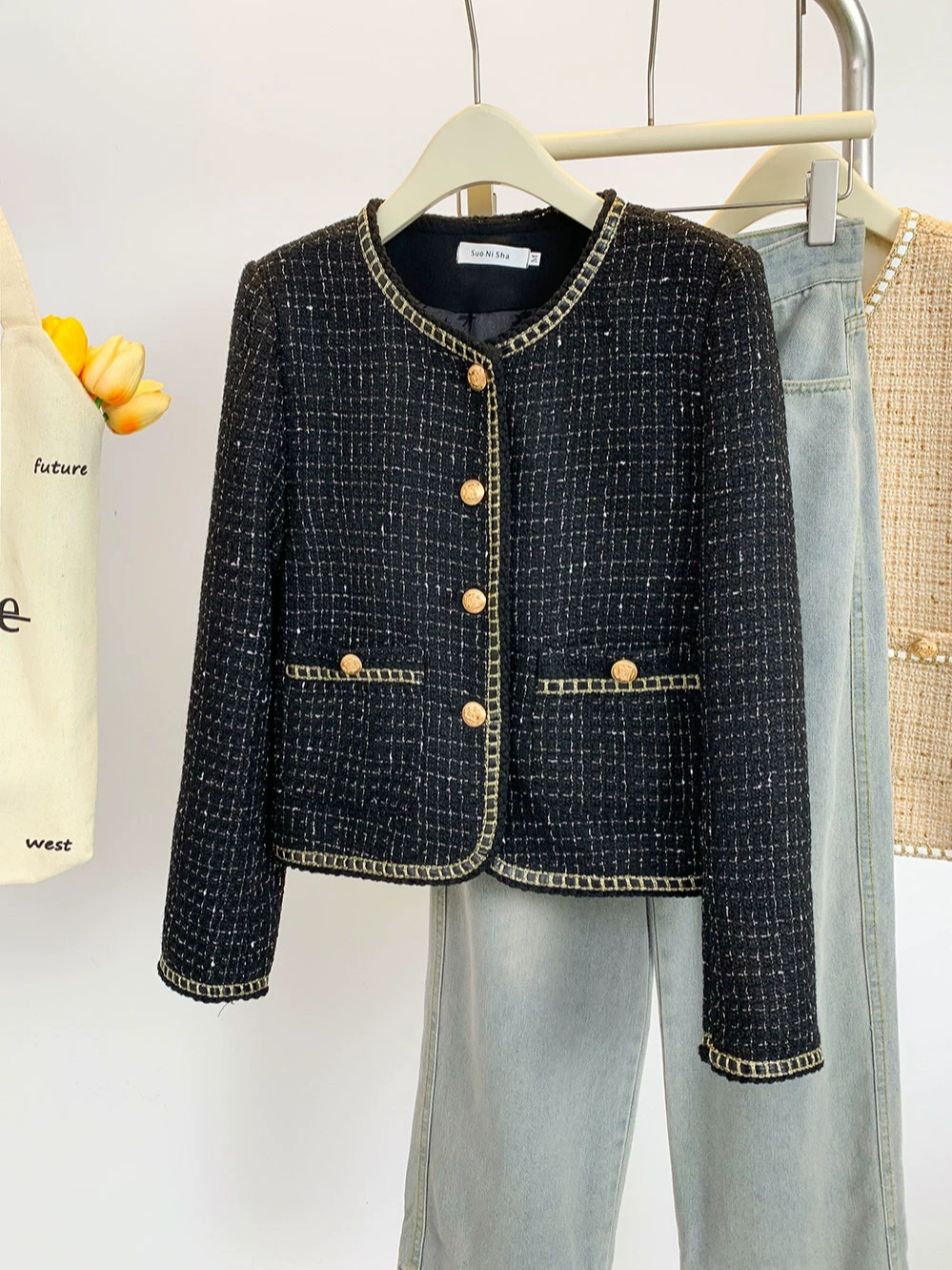 Короткая осенняя куртка, стиль Chanel, для подростков, французский стиль