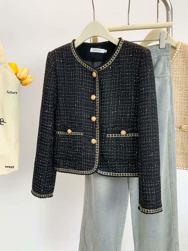 Короткая осенняя куртка, стиль Chanel, для подростков, французский стиль
