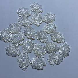 天然淡水珍珠贝壳精心雕刻栩栩如生牡丹花DIY配饰配件手牌花 隔珠