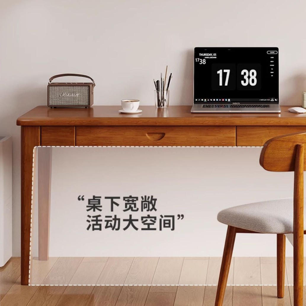 Escritorio estrecho de madera maciza, escritorio para computadora de escritorio para el hogar, escritorio simple, dormitorio de apartamento pequeño, escritorio, mesa larga