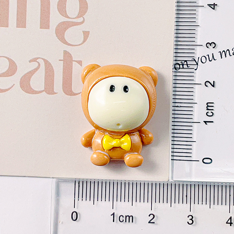 Dibujos animados colorido cara grande muñeca animal resina accesorios DIY crema pegamento tocado accesorios para el cabello hecho en casa teléfono caso material