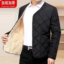 秋冬羽绒棉服男士内胆加厚保暖上衣中老年爸爸装内穿大码短款外套