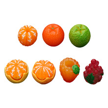 水果橘子葡萄草莓食玩diy材料包钥匙扣手工发夹胸针树脂饰品配件