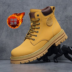 Mens Calfskin Martin Boots, Durable Hornet Desert Boots, Mid-Calf Fashion Trendy Shoes, Wenzhou Factory Direct Shipping