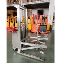 普尔夫半电动不锈钢翻转倒料车油桶堆高搬运车食品倒料拌料堆垛机