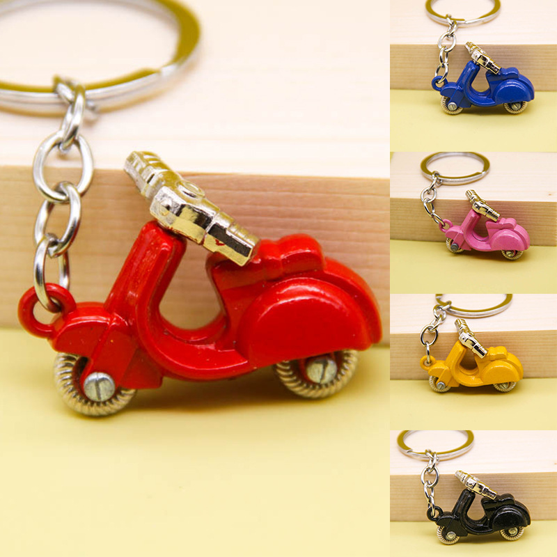 Motorcycle model keychain alloy simulation scooter pendant car key chain advertising small gifts wholesale