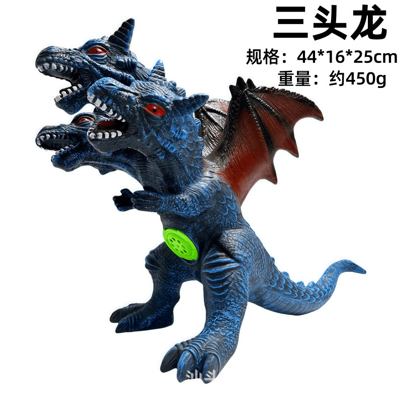 特大模擬ソフトプラスチック恐竜おもちゃサウンド動物モデルティラノサウルストリケラトプス男の子子供のギフト|undefined