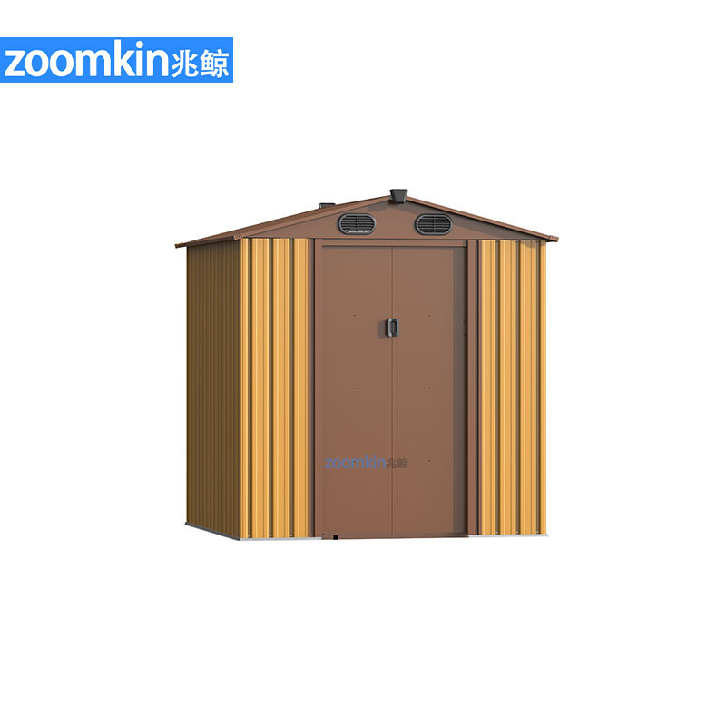 Casa de herramientas al aire libre Casa de hoja de hierro desmontable Casa móvil Almacenamiento Casa de tejado patio jardín al aire libre