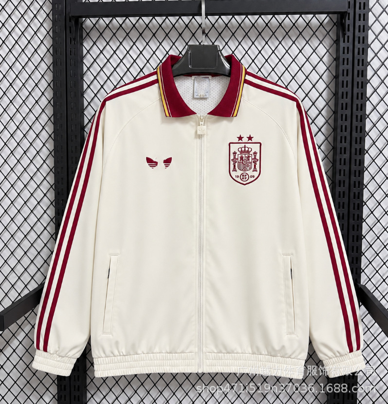 Chaqueta Bordada retro de manga larga y gruesa Manchester United Barcelona Inglaterra Brasil Real Madrid Liverpool image 29