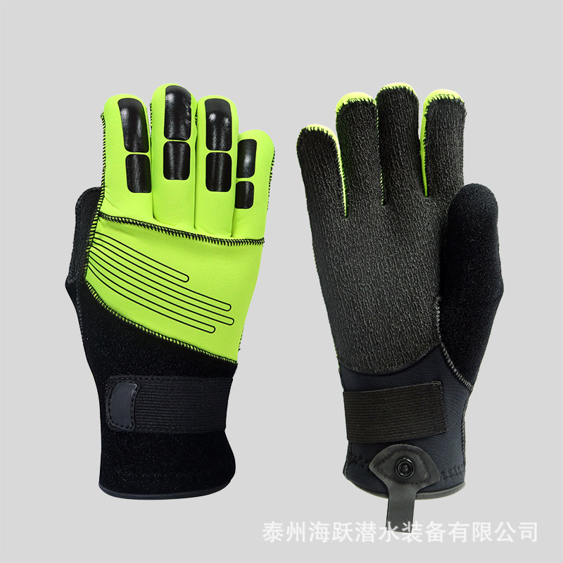 Emergency Rescue Gloves, Diving Cut-Resistant Wear-Resistant 4mm Crab Catching Anti-Puncture Winter Swimming Snorkeling Gloves