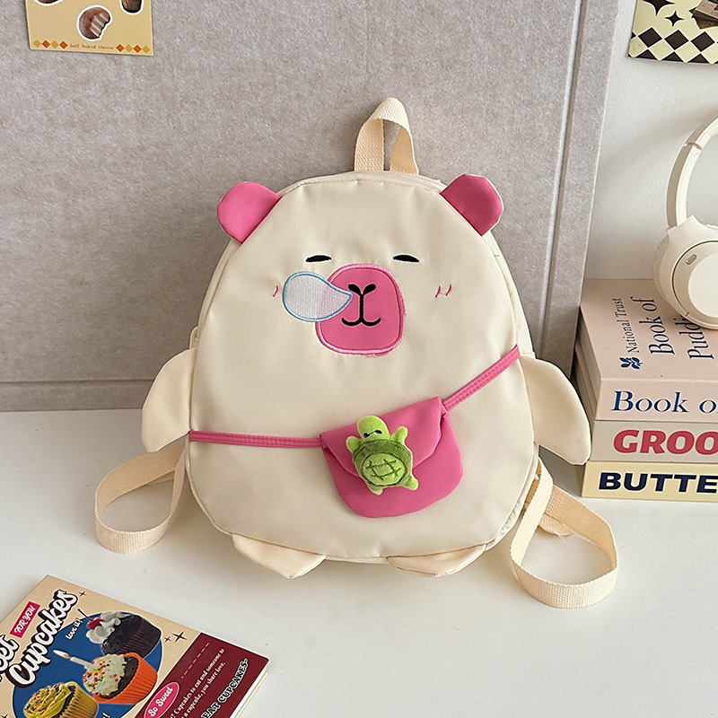 Hombres y niñas en línea, mochilas Kapibara, mochilas para niños de gran capacidad, mochilas para niños de dibujos animados lindas