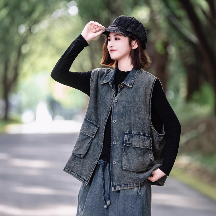 Denim spring trend vest