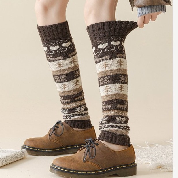 Woolen retro ethnic warm gaiters, ethnic style, fitted