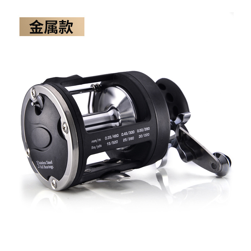 Kemailon visual anchor fish full metal head fishing wheel sea fishing wheel drum ship fishing wheel drum wheel with leakage fishing line wheel