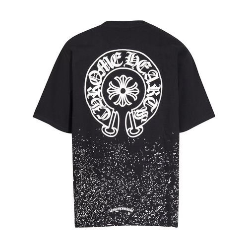 Chrome Heart 24 New Arrival Summer Trendy Brand Short-Sleeved T-Shirt—European and American Street Style Men's and Women's Half-Sleeve T-Shirt Collection