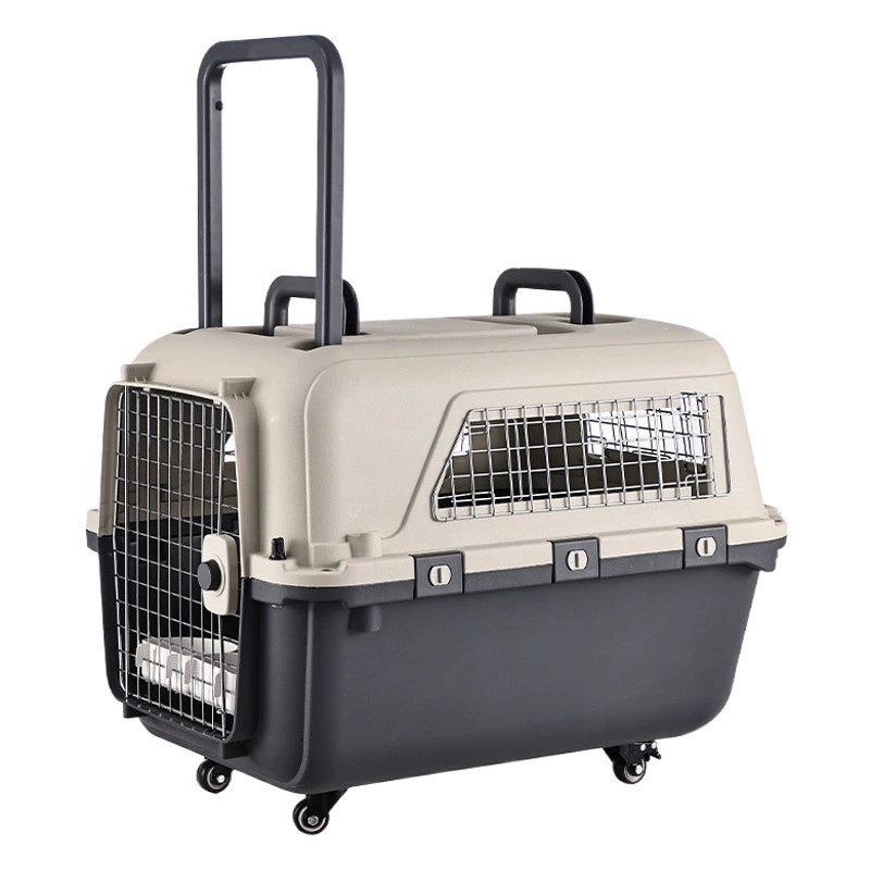 Переноска для животных малых и средних размеров, съемная многопользовательская авиаперевозочная клетка с выдвижной ручкой для транспортировки и доставки.