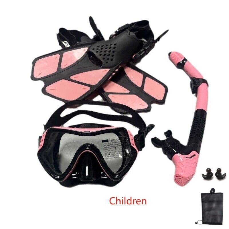 Outdoor Children's Diving Mask Snorkel Adjustment Fins Snorkeling Three-Piece Set Snorkeling Three-Piece Set Diving Mask