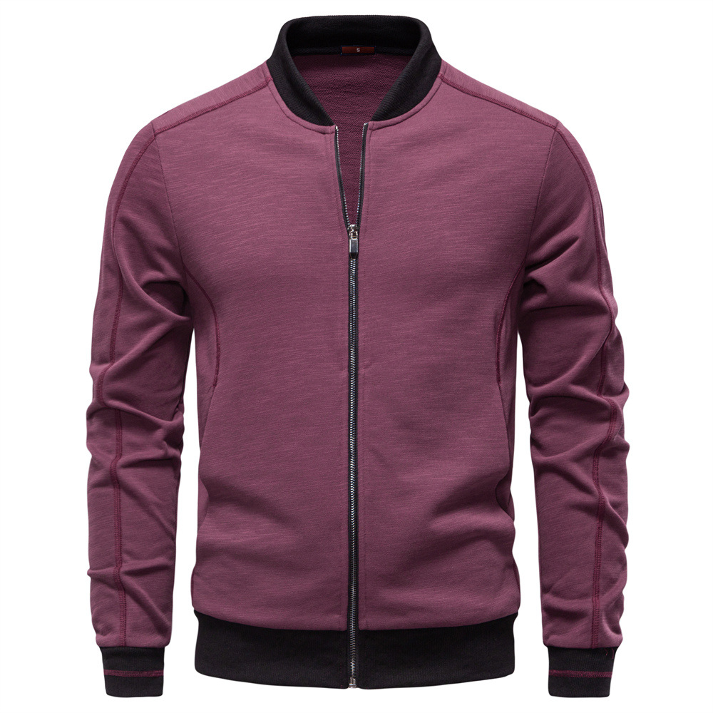 Giacca in jeans da uomo collo baseball business casual autunno inverno_voghion.com