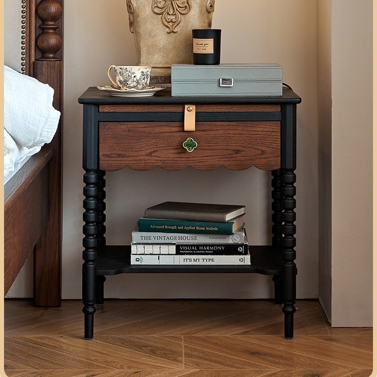 빈티지 블랙 레드 오크