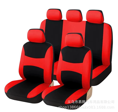 Universal seat cover Seats, Full Set of 9 Pieces, Fabric - red-general