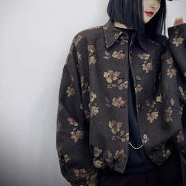 南油货时髦复古风羊毛混纺外套2025秋冬款宽松百搭开衫上衣不退换