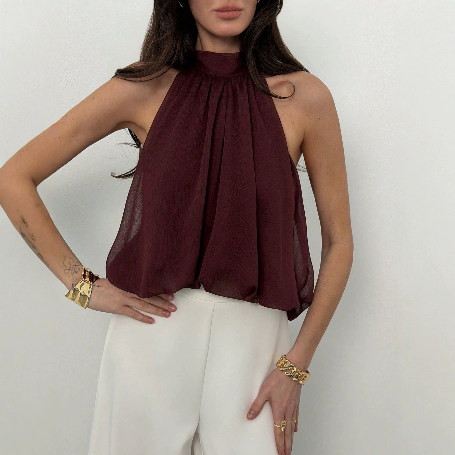 Cross-border Vacation Slim-fit Fashionable Sexy Backless Halter Tie...
