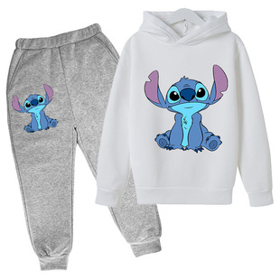 Children's Sweater suit Spring and Autumn New Boys and Girls Planet Baby Stitch Hoodie Sports Casual Two-Piece