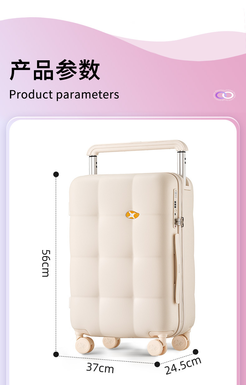 Vali kéo Mango Bird 20 inch chống rơi chống mài mòn, cổng sạc tiện lợi — Thanh kéo rộng có khóa kéo chống nước và cổng sạc hành lý màu hồng chi tiết 22