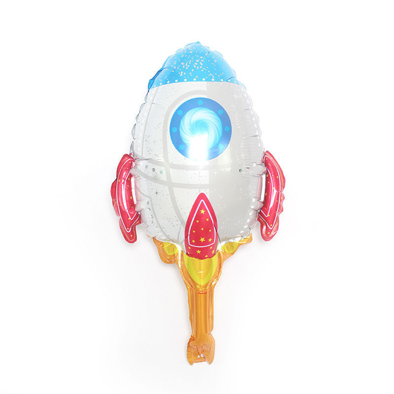 Serie espacial globo de película de aluminio cohete astronauta robot niño bebé cumpleaños fiesta decoración globo