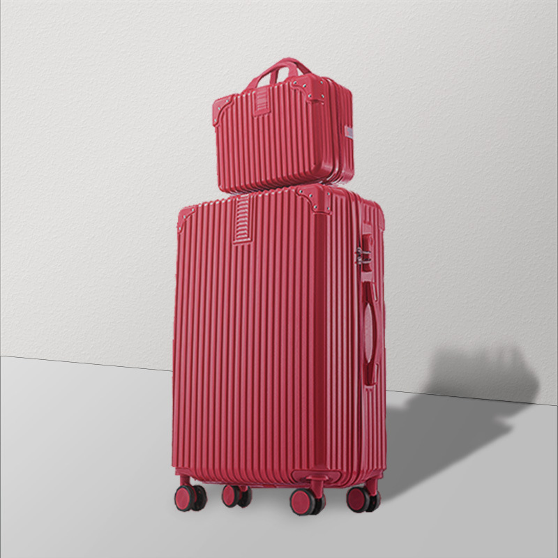 [Fábrica de selección estricta] maleta de gran capacidad para mujeres red retro 20 pulgadas maleta de tracción pequeña 24 pulgadas