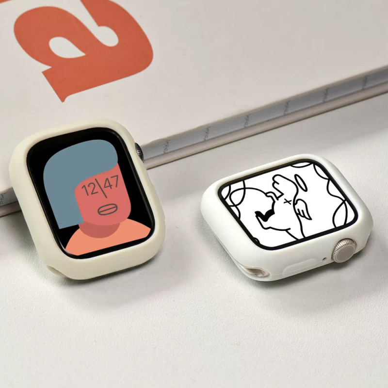 Suitable for Apple Watch 8 Watch S10 S7Se Case 65Th Generation S9 Protective Case Silicone Tpu Case Frame