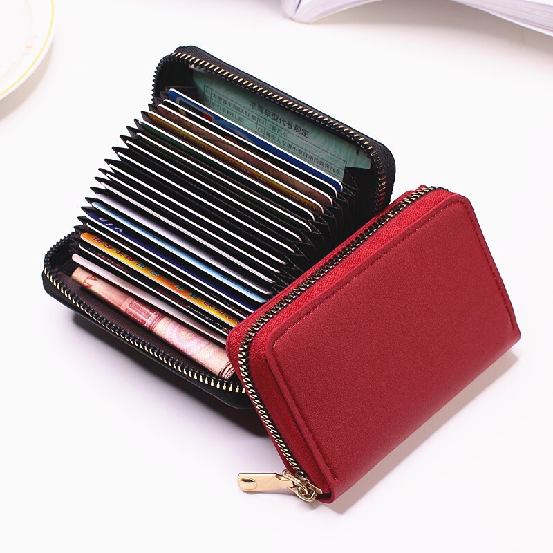 Clearance Card Holder Wallet for Women, Compact, Large Capacity, Multiple Card Slots, Ultra-Thin, Simple, Solid Color, Men's Driver's License Holder