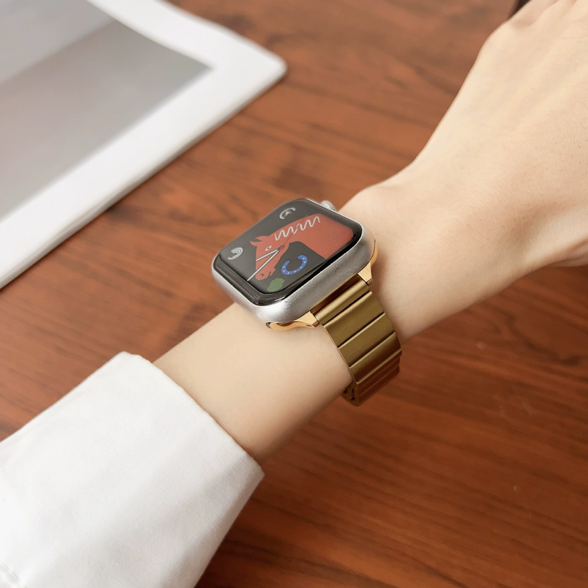 Apple, совместимый браслет, металлический ремешок для часов, 42мм, 46мм