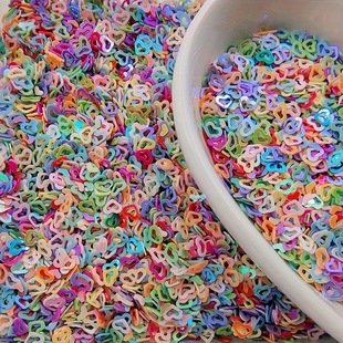 2000Pcs Polyester Sequin Beads 3X4Mm Hollow Heart Shaped Cross-Border
