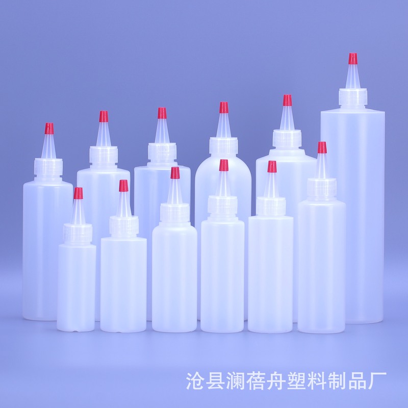 Factory in stock LDPE60-500ML pointed mouth plastic bottle glue bottle soft squeeze bottle Little Red Riding Hood pointed mouth bottle