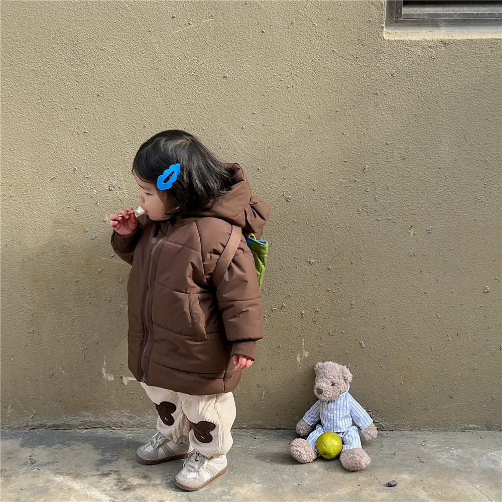 Corea del Sur ropa de los niños del Oso de los niños ropa acolchada de algodón de longitud media