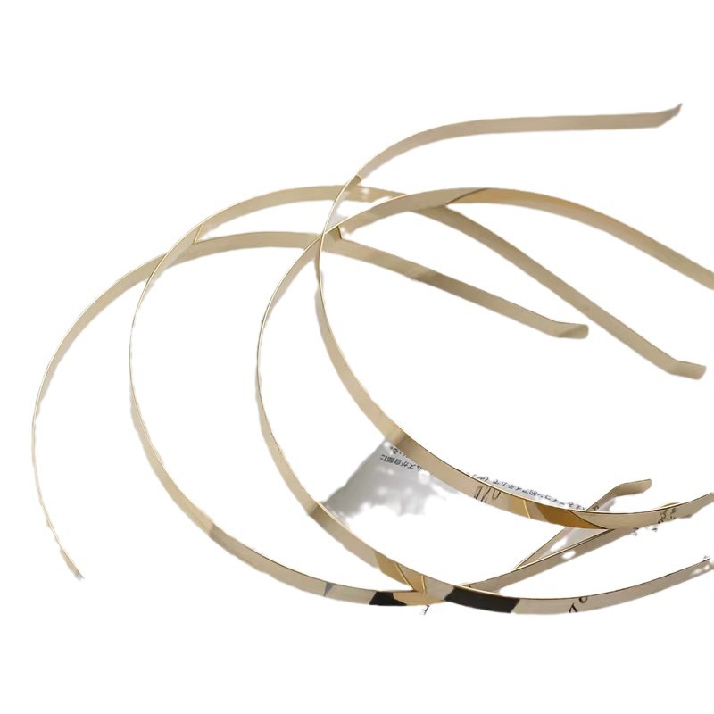 Diadema de cáñamo dorado plateado giro exquisito anillo de cabeza de hierro galvanizado en bruto metal 5MM diadema de tablero ligero